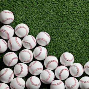 Baseballs on the ground